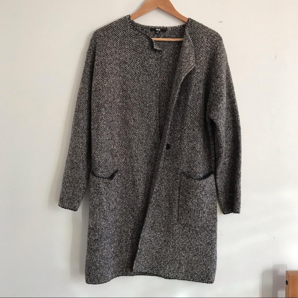Uniqlo tweed knit cardigan coat (NWOT)